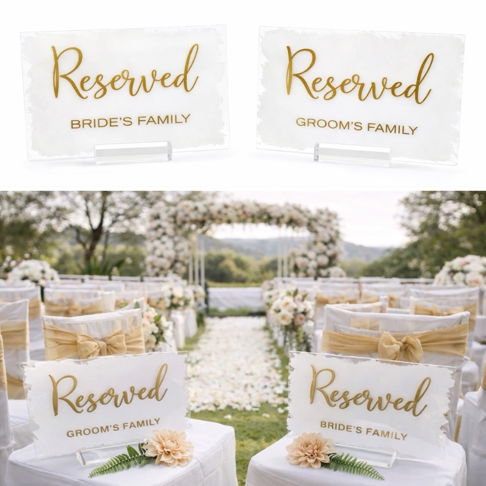 🆕 Wedding Reserve Signs 👰🏼‍♀️🪧🤵🏼‍♂️ (4 Each)